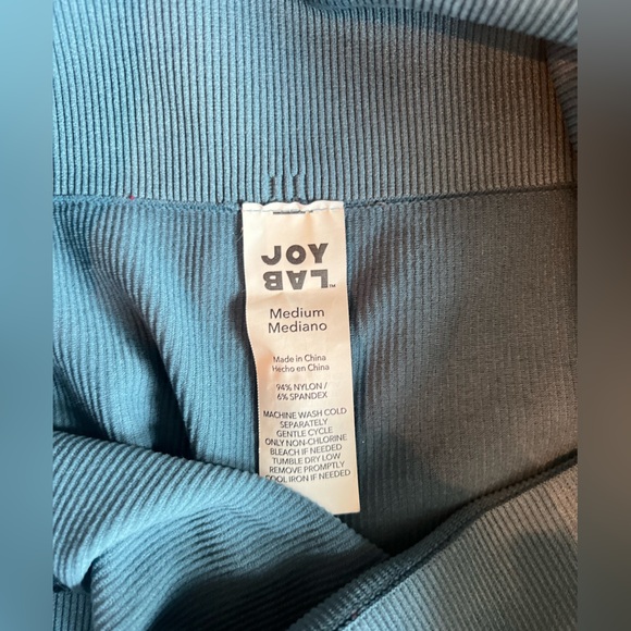 Women's High-Rise Ribbed Seamless 7/8 Leggings - JoyLab - Blue - Medium - Picture 10 of 13